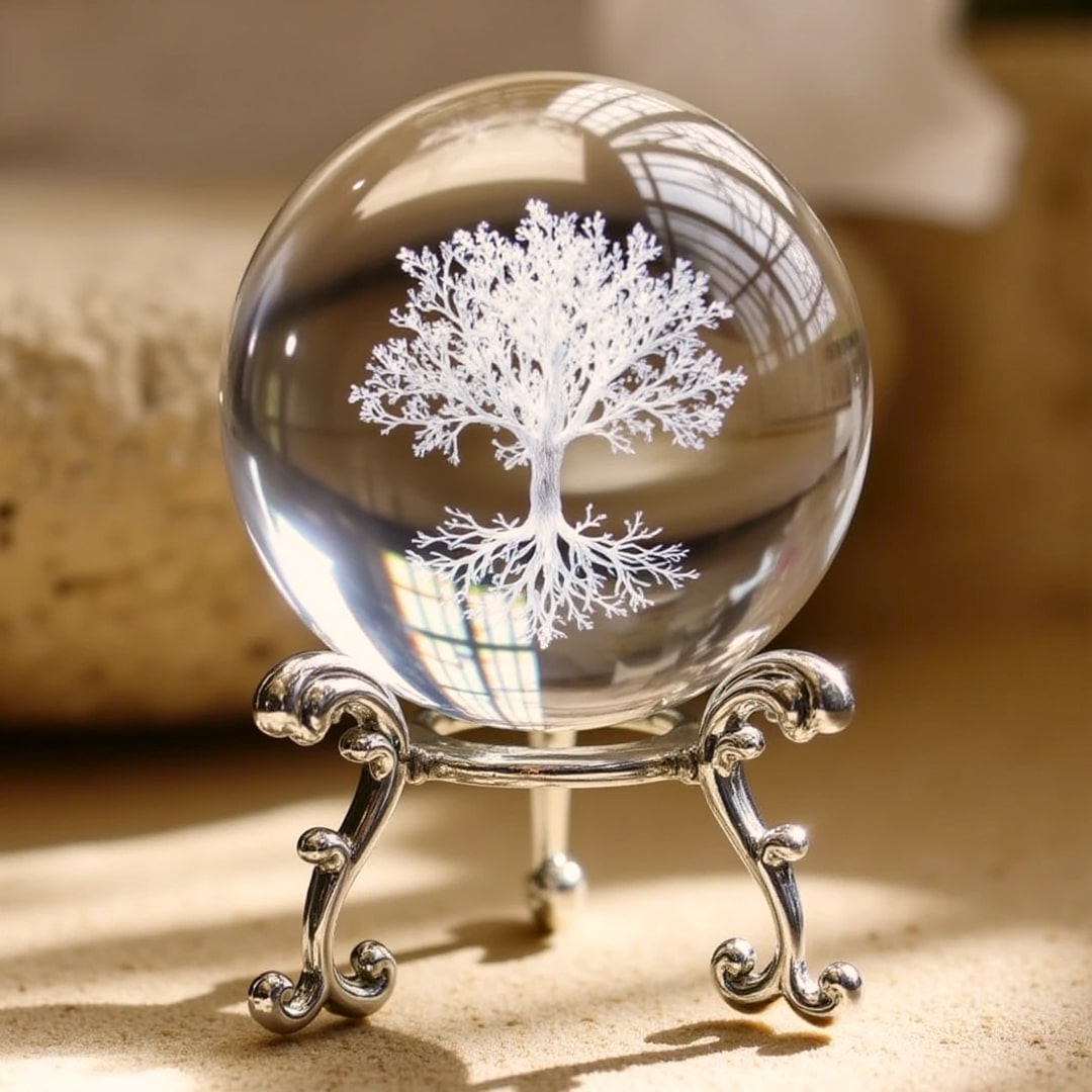 Crystal Ball Tree of Life with Stand