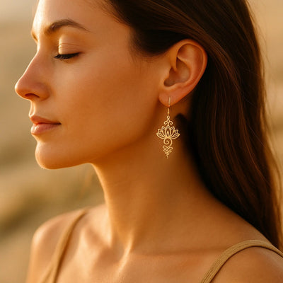 "Lotus Unalome" Earrings