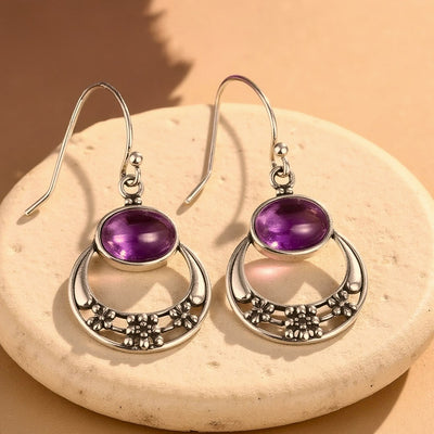 "Feminine Wisdom" "Earrings in Amethyst & Silver