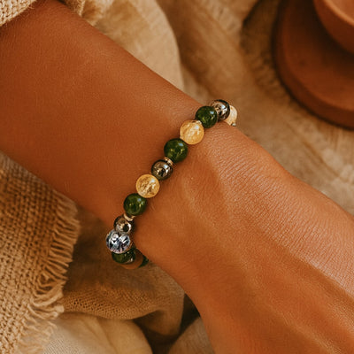 “Supreme Luck” Premium Bracelet in Jade, Citrine & Hematite
