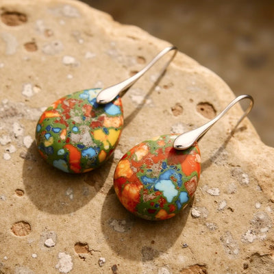 "Harlequin Drops" Jasper Earrings