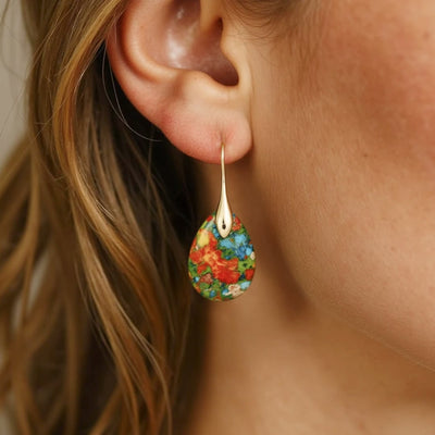 "Harlequin Drops" Jasper Earrings