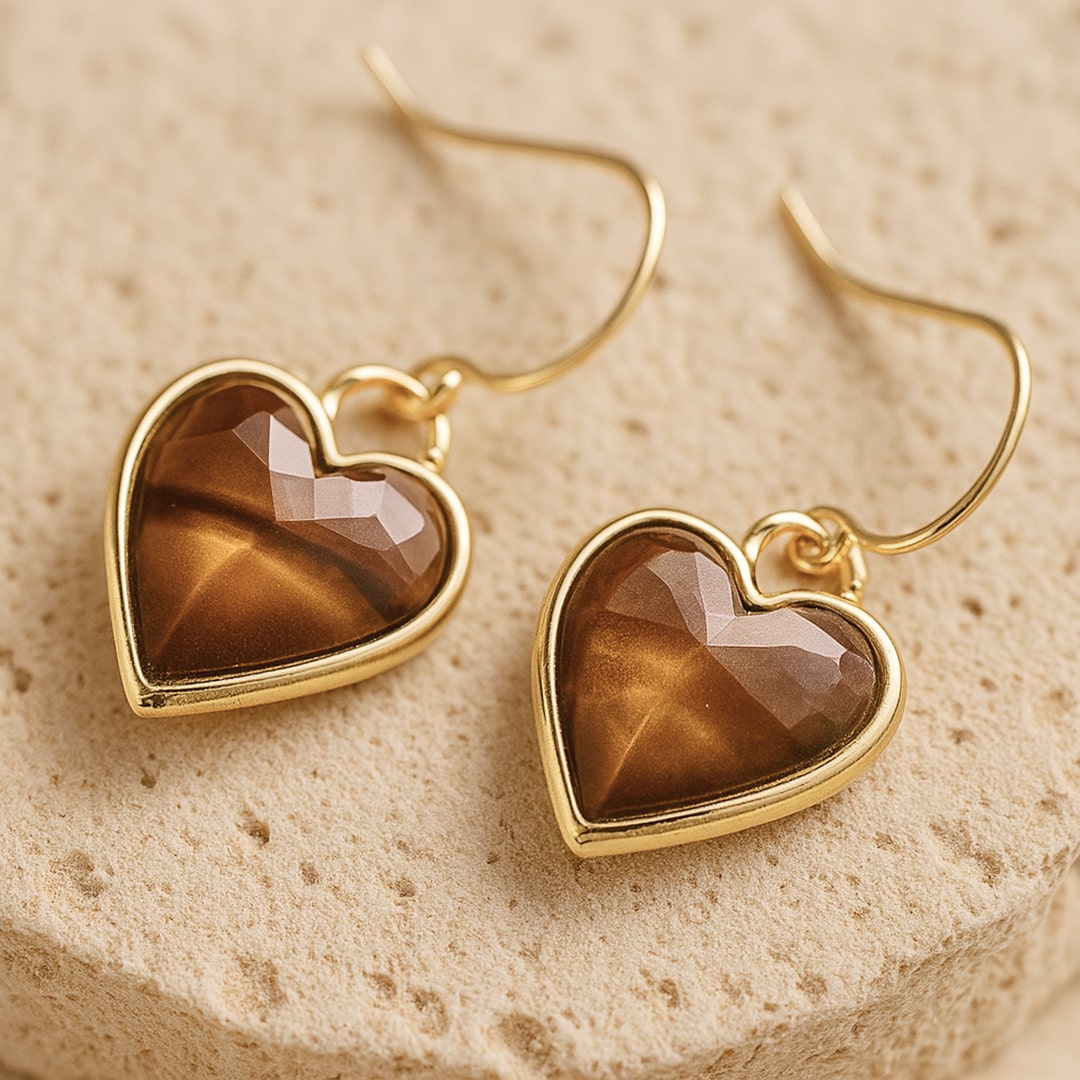 “Light of My Heart” Natural Stone Earrings