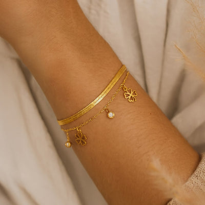 “Enchanted Clover” Bracelet – Gold / Silver Color