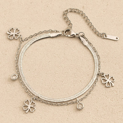 “Enchanted Clover” Bracelet – Gold / Silver Color