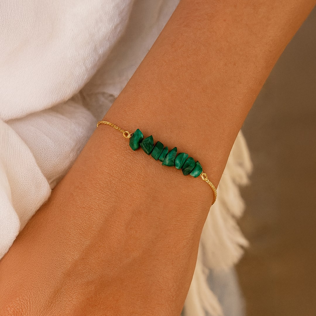 Thin Bracelet with Natural Irregular Stones