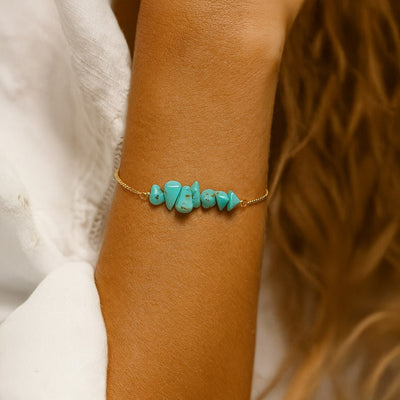 Thin Bracelet with Natural Irregular Stones