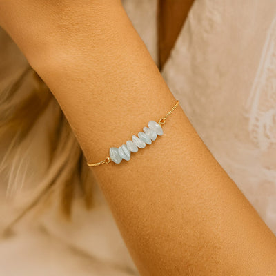 Thin Bracelet with Natural Irregular Stones