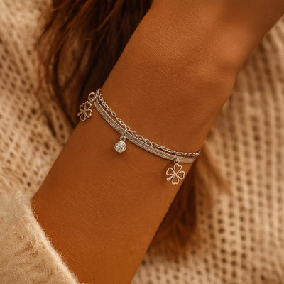 “Enchanted Clover” Bracelet – Gold / Silver Color