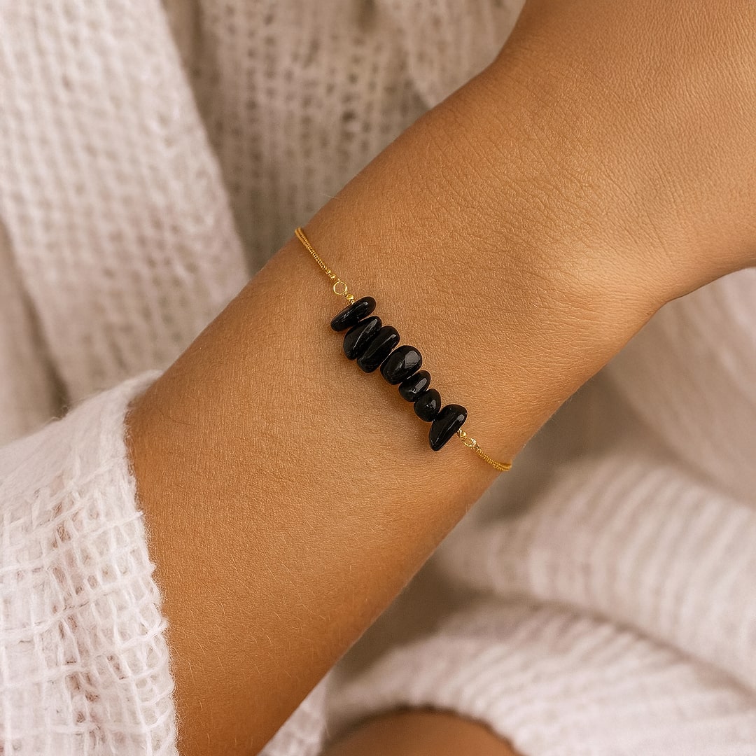 Thin Bracelet with Natural Irregular Stones