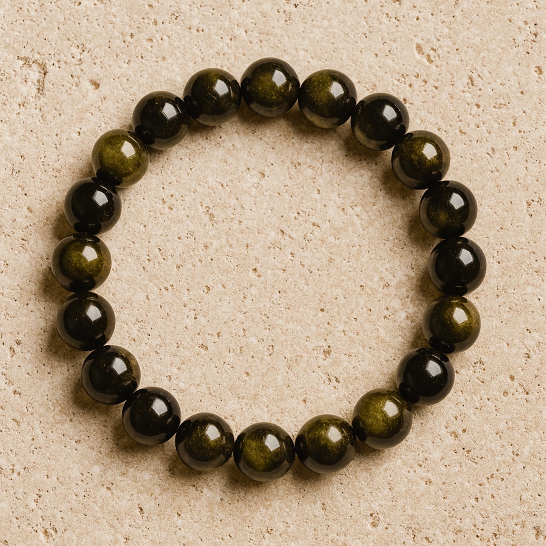"Shield of Light" Bracelet in Golden Obsidian