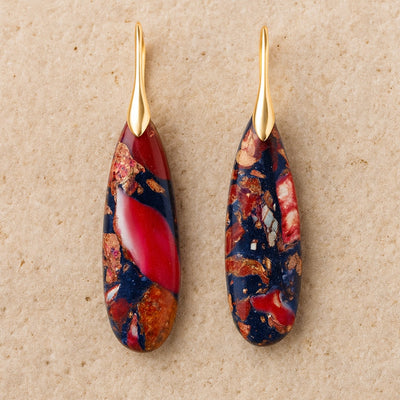 "Ethnic Tear" Jasper Earrings