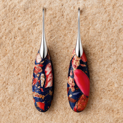 "Ethnic Tear" Jasper Earrings