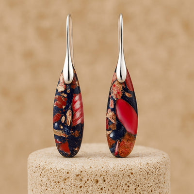 "Ethnic Tear" Jasper Earrings