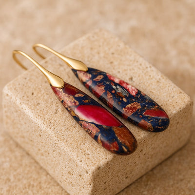 "Ethnic Tear" Jasper Earrings