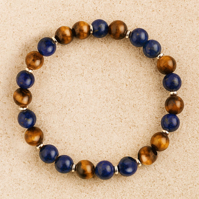 “Letting Go” Bracelet in Tiger’s Eye & Lapis Lazuli