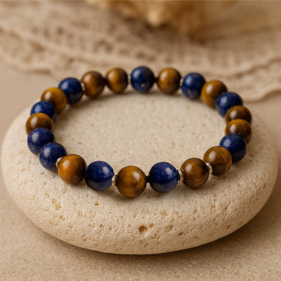 “Letting Go” Bracelet in Tiger’s Eye & Lapis Lazuli