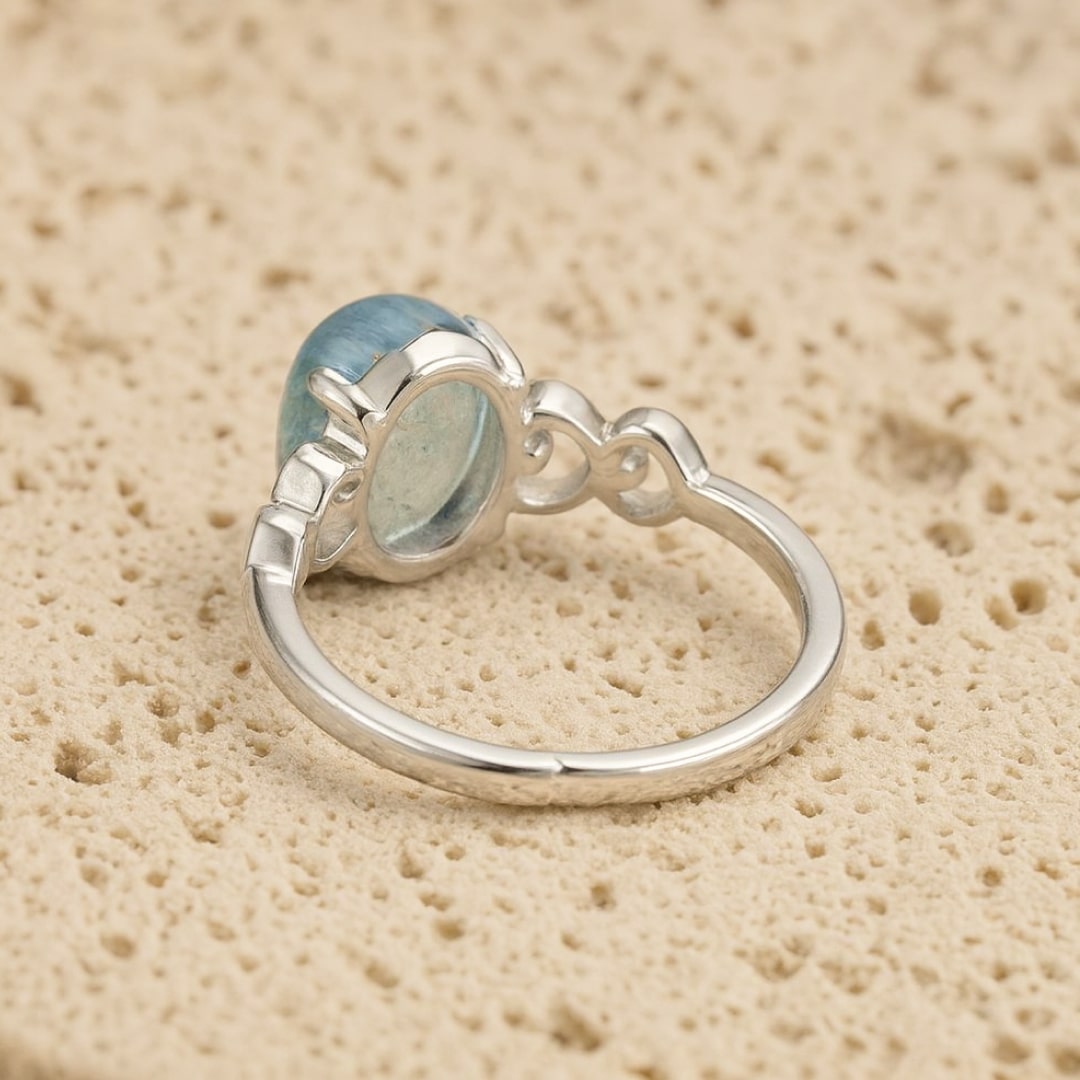 "Sea Crystal" Adjustable Ring in Aquamarine