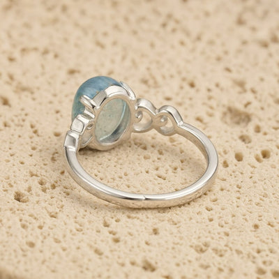 "Sea Crystal" Adjustable Ring in Aquamarine