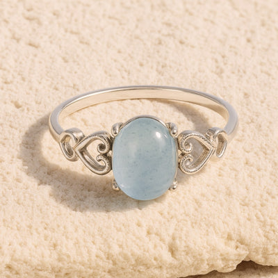 "Sea Crystal" Adjustable Ring in Aquamarine