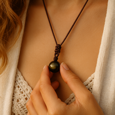 “Sphere” Pendant in Golden Obsidian