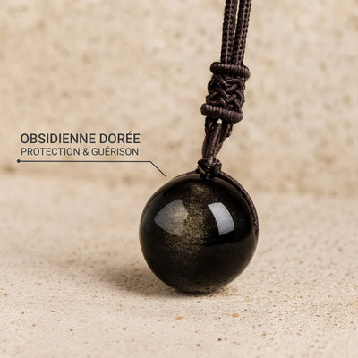 “Sphere” Pendant in Golden Obsidian