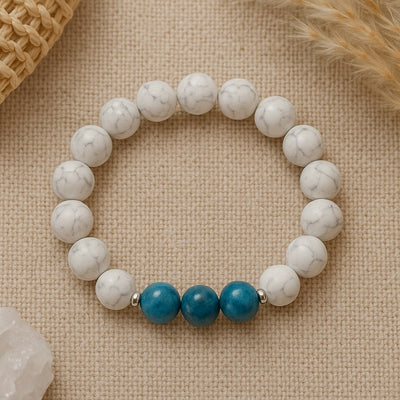 “Slimming” Bracelet in Apatite & Howlite