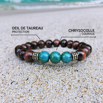 “Inner Balance” Bracelet in Bull’s Eye & Chrysocolla