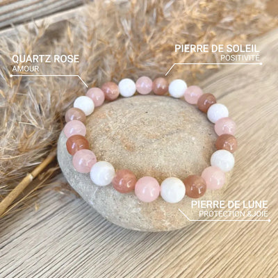 “Venus” Bracelet in Sunstone, Rose Quartz & Moonstone