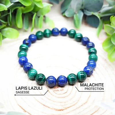 Emotional Well-Being Bracelet in Lapis Lazuli & Malachite