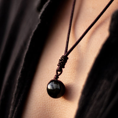 “Sphere” Pendant in Golden Obsidian