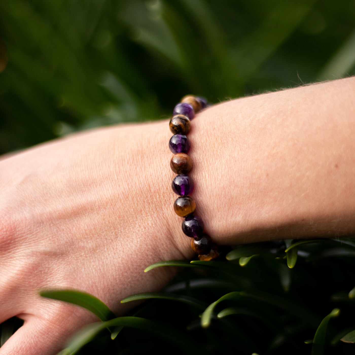 "Deliverance" Bracelet in Amethyst & Tiger Eye