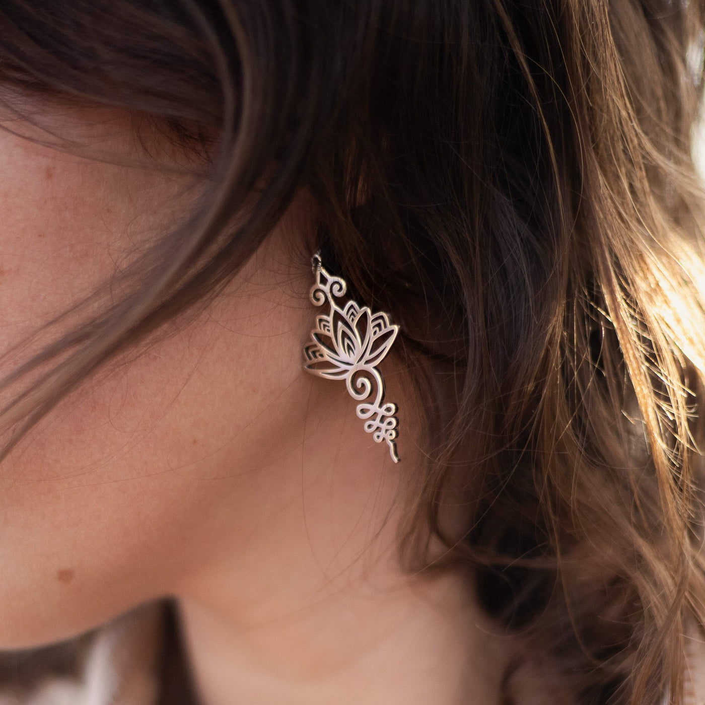"Lotus Unalome" Earrings