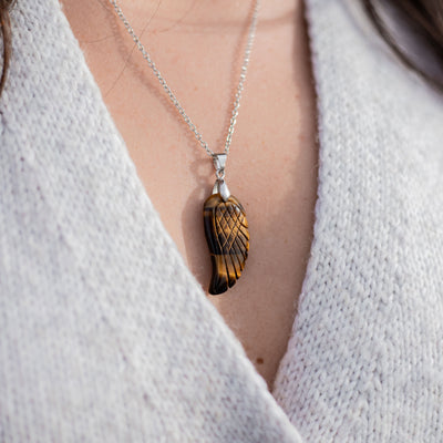 “Angel Wing” Pendant in Natural Stone
