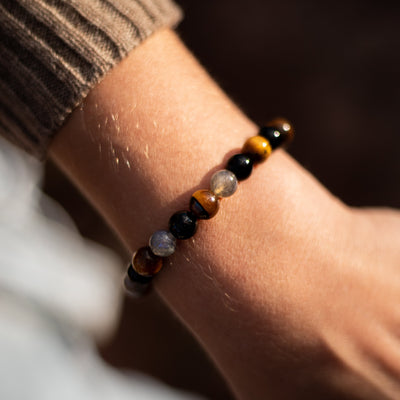 “Ultimate Protection” Bracelet in Tourmaline, Tiger’s Eye & Labradorite