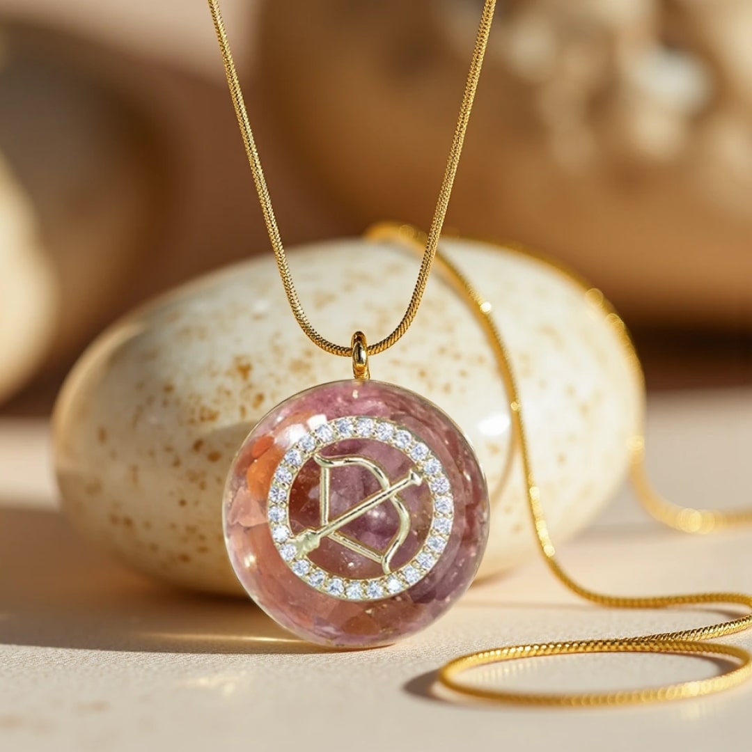 “Zodiac Sign” Orgonite Pendant in Natural Stone