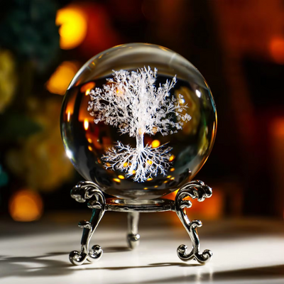 Crystal Ball Tree of Life with Stand