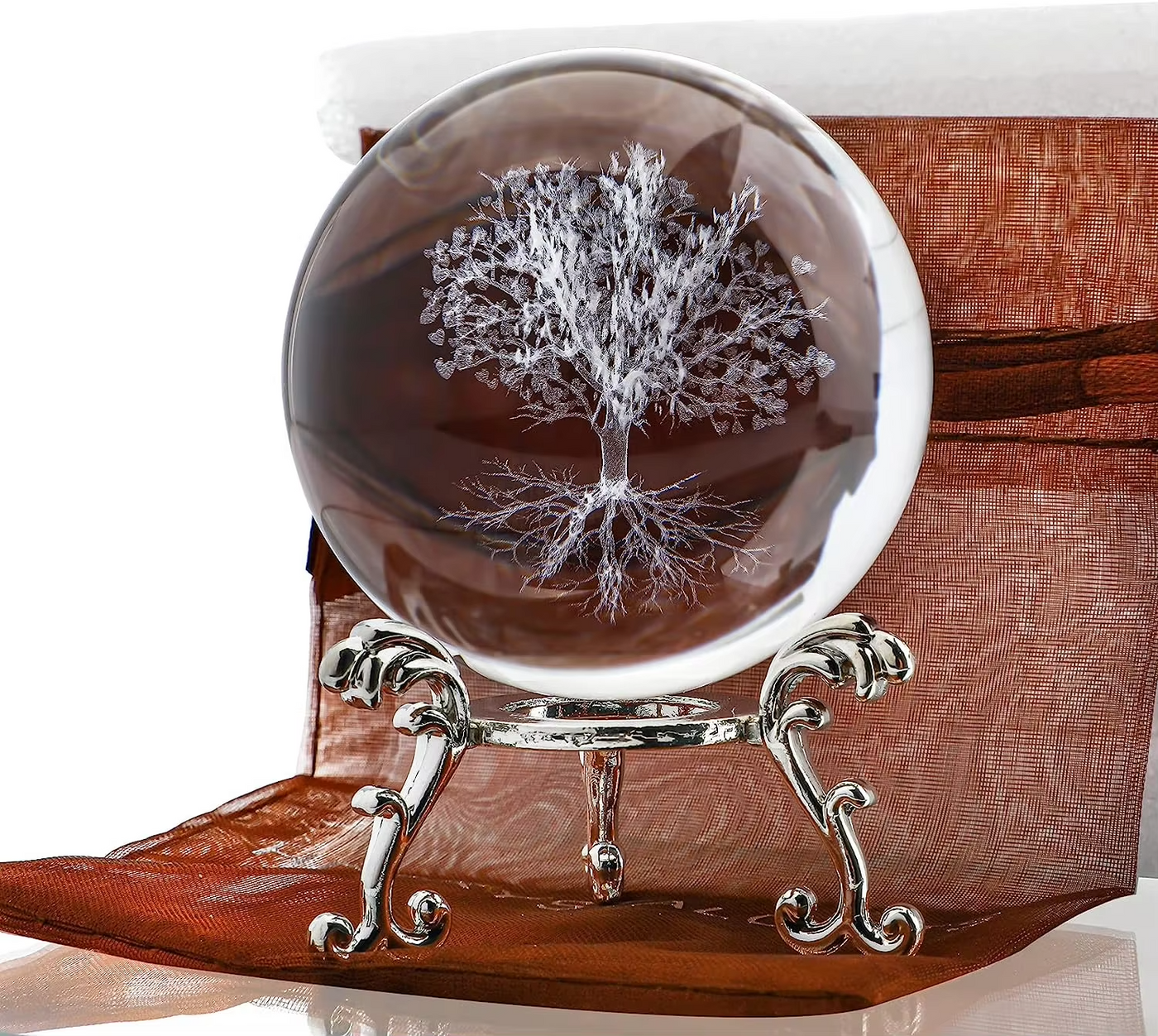 Crystal Ball Tree of Life with Stand