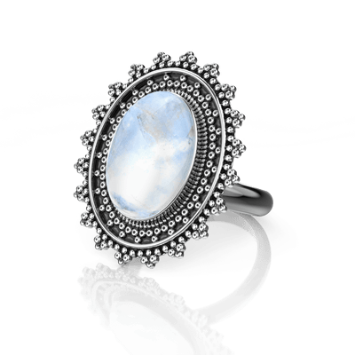 Silver Lunar Sunbeam Ring