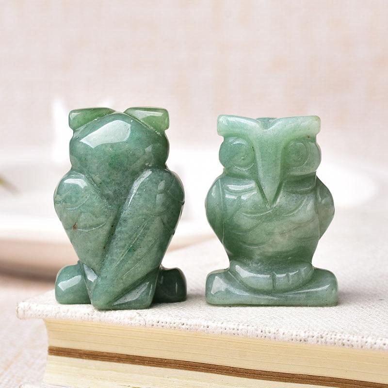 Natural Stone Owl Totem