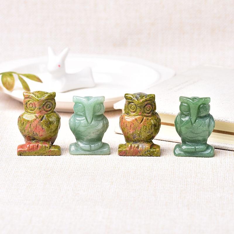 Natural Stone Owl Totem