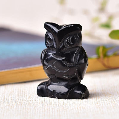 Natural Stone Owl Totem