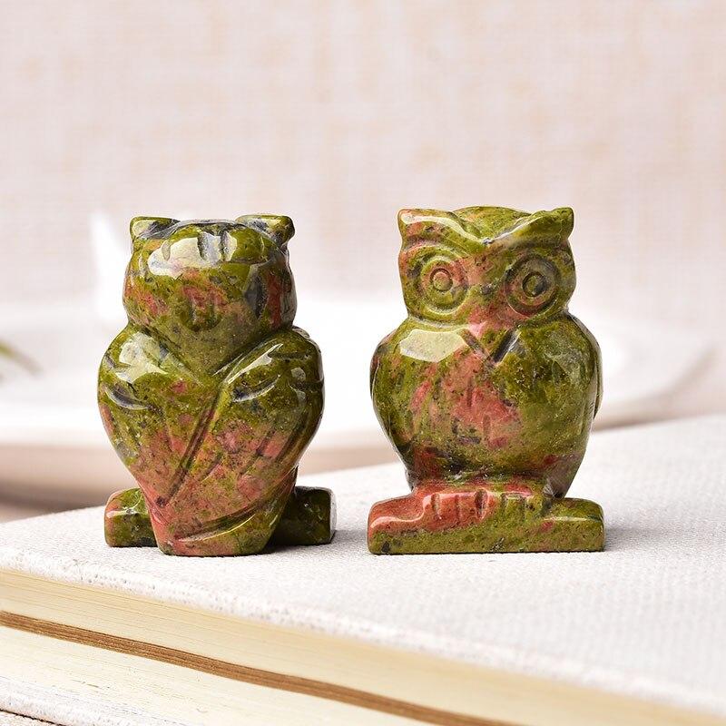 Natural Stone Owl Totem