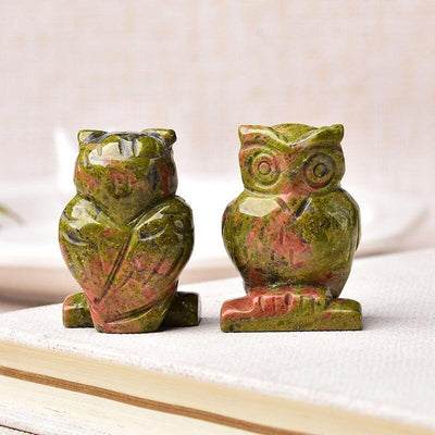 Natural Stone Owl Totem