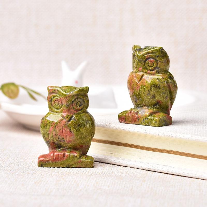 Natural Stone Owl Totem