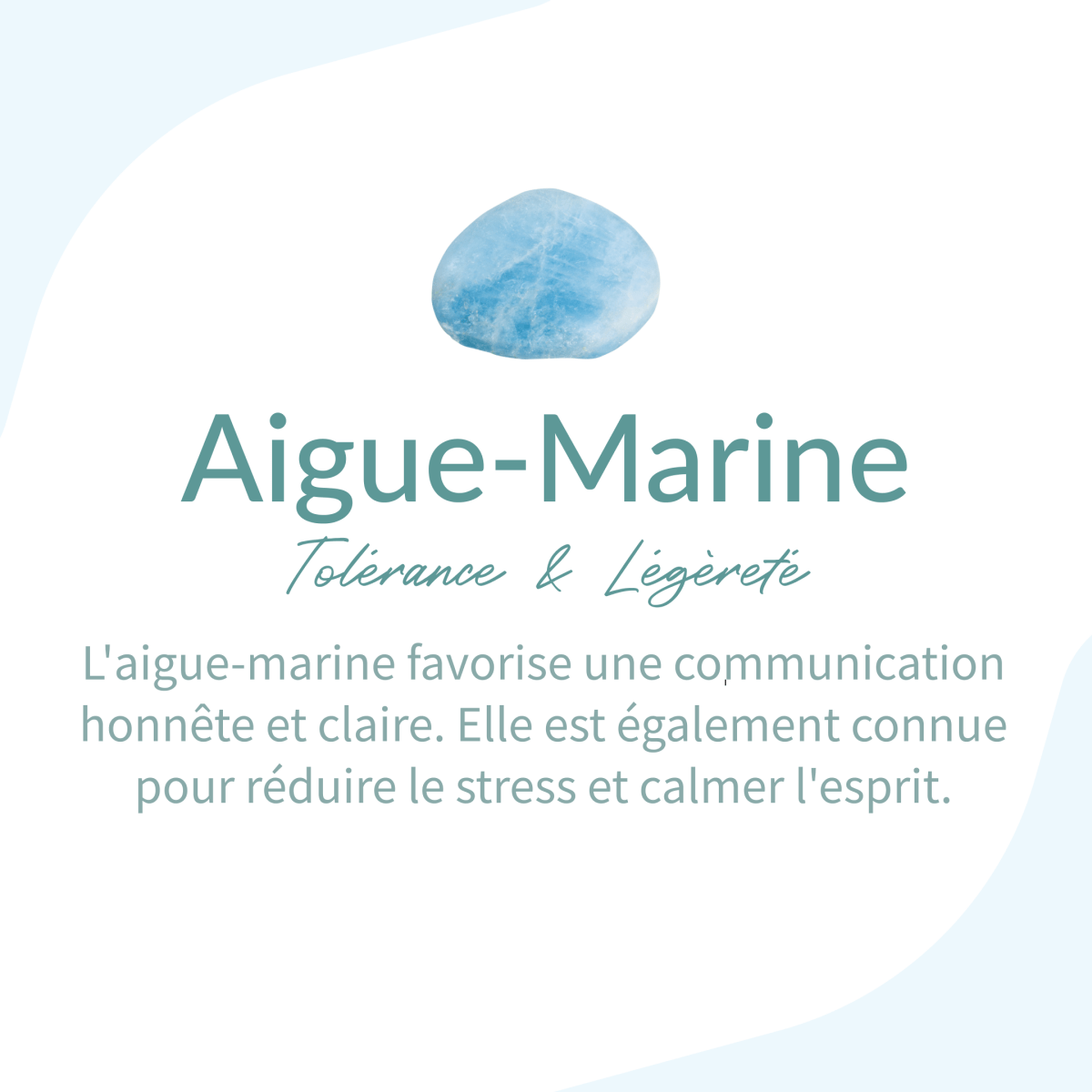 "Sea Crystal" Adjustable Ring in Aquamarine