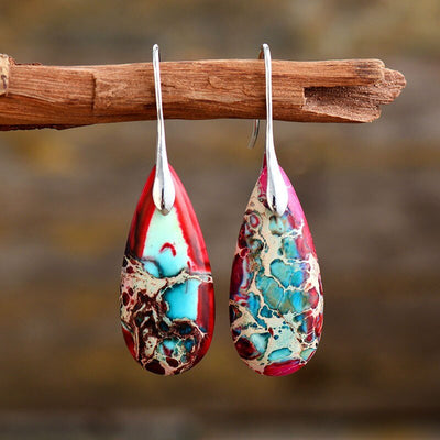 Jasper Teardrop Earrings