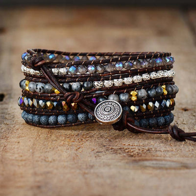 “Grounding & Security” Wrap Bracelet in Onyx