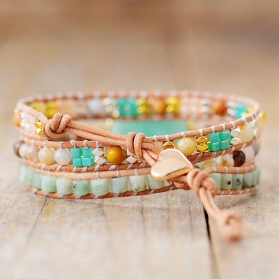 “Gentleness & Calm” Wrap Bracelet in Amazonite