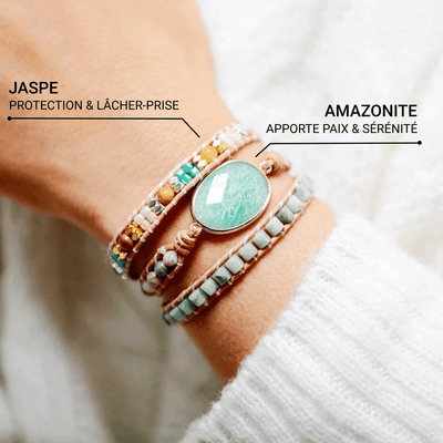 “Gentleness & Calm” Wrap Bracelet in Amazonite
